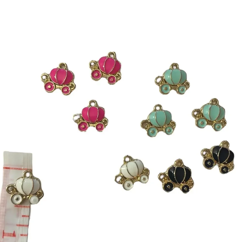 Pumpkin Carriage Decoration Multicolor Set Of 10 Charms Black Blue Pink